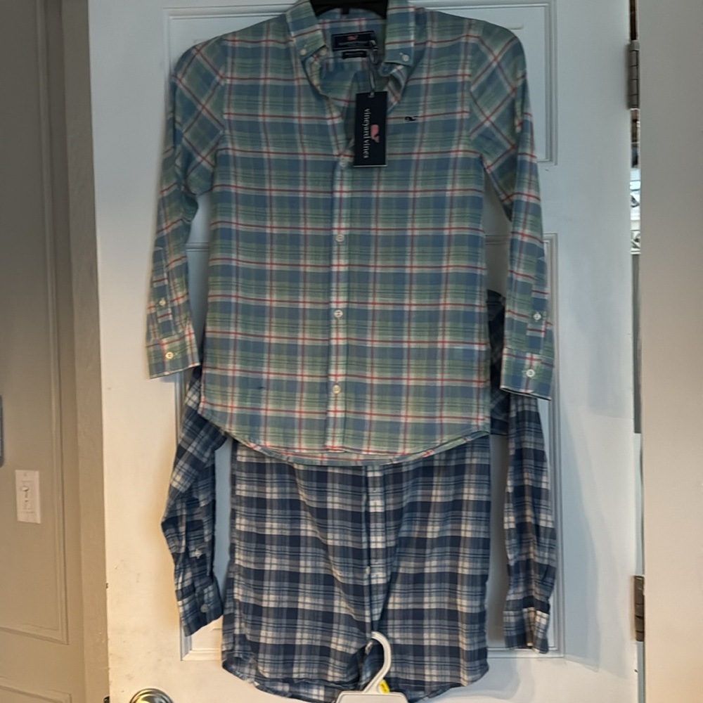3 Shirts. 
LOT (2) NWT Vineyard Vines button down & 1 NWOT VV Button Down